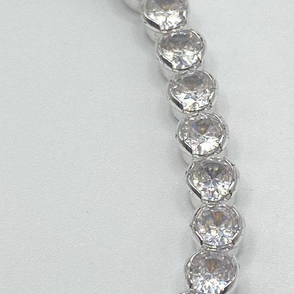 Silver Plated Cubic Zirconia Tennis Bracelet and Earring Set - Picture 7 of 8